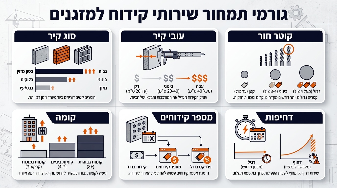 גורמי עלות בקידוח למזגן ושינויים במחיר