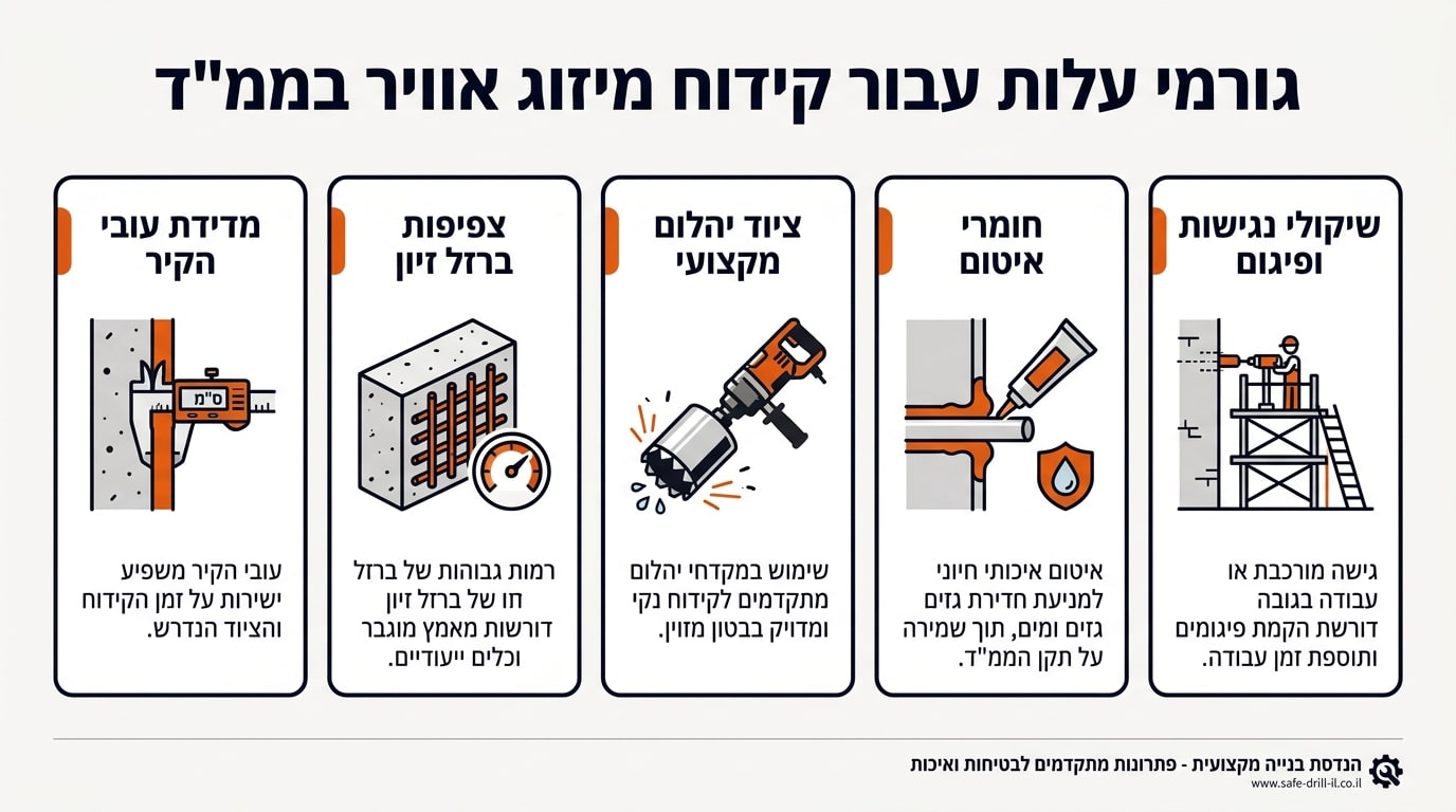 עלות קידוח למזגן בחדר מיגון