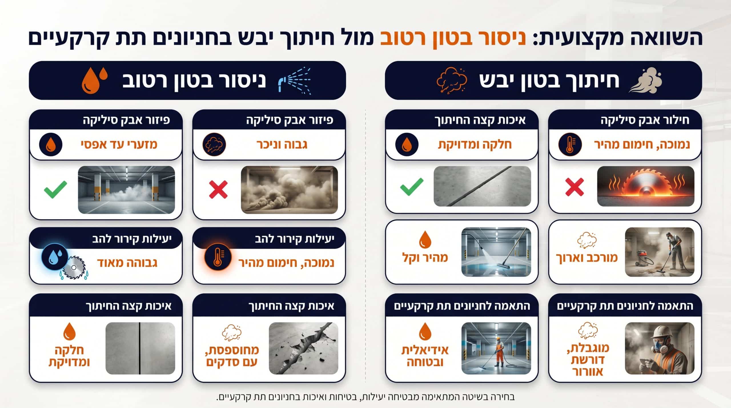 ניסור רצפה בחניון תת קרקעי: המדריך המלא לביצוע עבודות ותיקון הרצפה