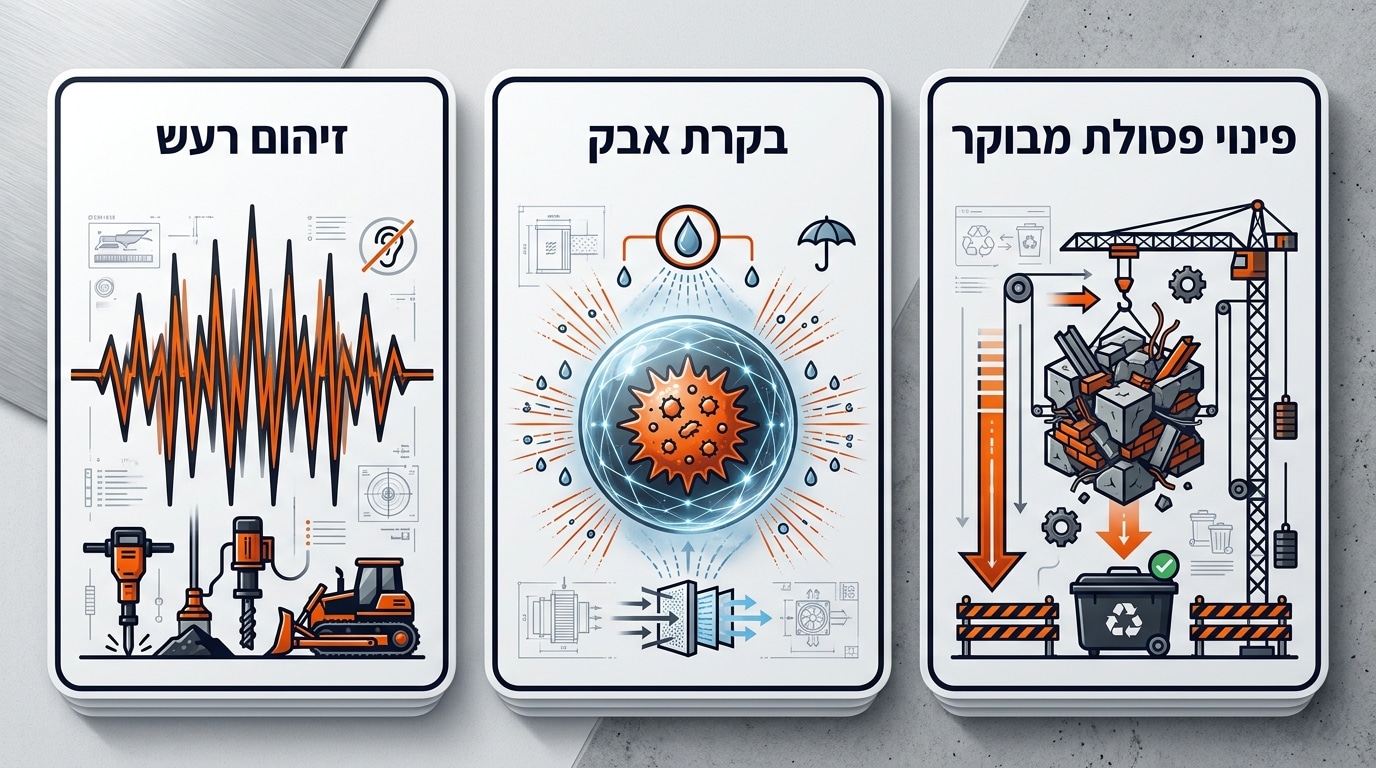 התמודדות עם אתגרים סביבתיים: רעש, אבק ופינוי פסולת בתוך הבית