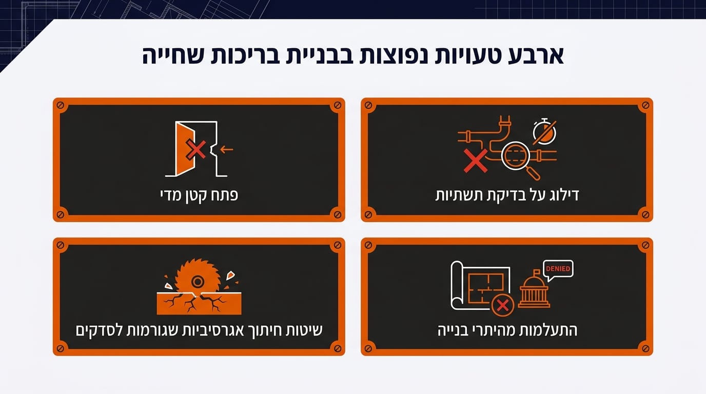 טעויות נפוצות שכדאי להימנע מהן בפרויקט בריכת שחייה
