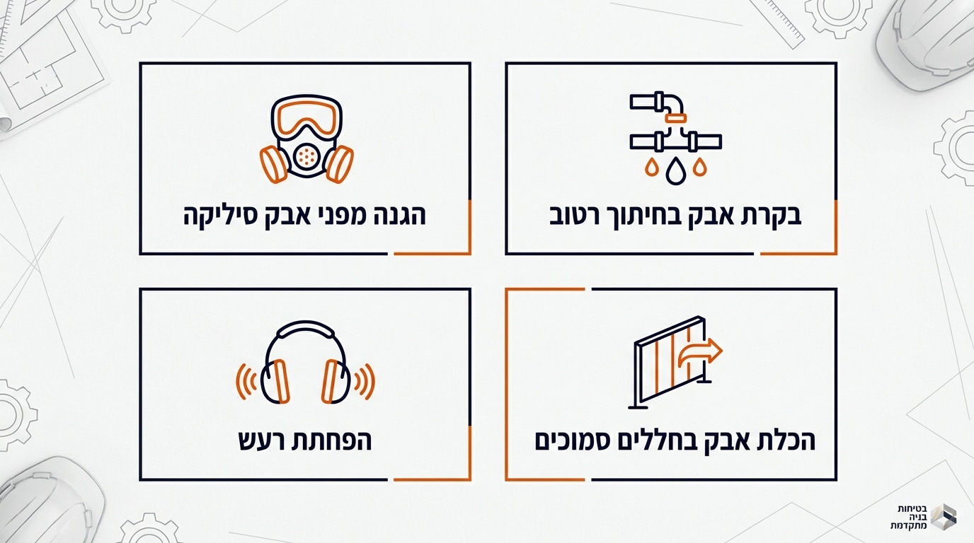 בטיחות, רעש וצמצום אבק בעבודות ניסור במבנים מאוכלסים