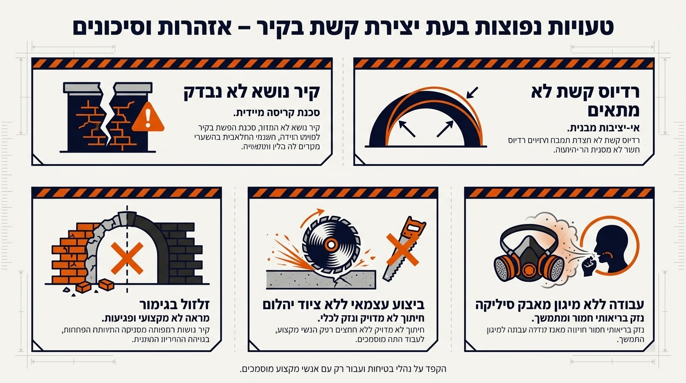 טעויות נפוצות שכדאי להימנע מהן בפתיחת קשת בקיר