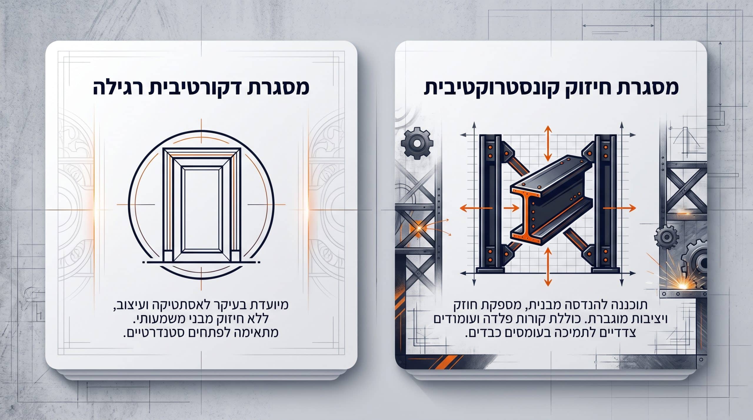השוואה בין משקוף רגיל למשקוף קונסטרוקטיבי