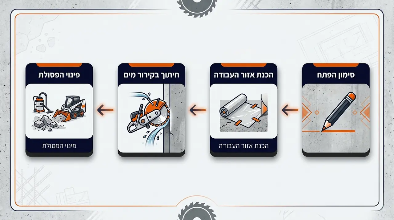 איך מתבצעת עבודת הניסור, שלב אחר שלב?